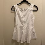 Daniel Cremieux White Cremieux Peplum Sleeveless Blouse Photo 5