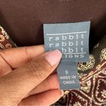 Rabbit Rabbit Rabbit Tribal Boho Printed Chiffon Batwing Asymmetrical Hem Dress Brown Size 8 Photo 3