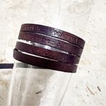 Good Works Leather Wrap Around Bracelet Purple Matthew 19:26 and 8:13 Photo 3