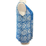 Avenue  Tank Top Size 18/20 Blue White Patterned Sleeveless Photo 2