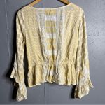Free People  Antique Combo Rosalie Ruffle Long Sleeve Pullover Wrap Top Size S Photo 3