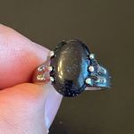 Navy blue sandstone S925 silver ring size 7 Photo 4