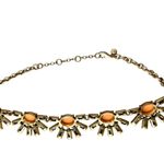 J.Crew J.‎ Crew Antique Gold Rhinestone Crystal Pave Peach Cluster Statement Necklace Photo 5