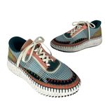 Chloé Chloe Nama Flower Green Mesh Platform Sneaker 51MM Photo 4