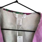 Caroline Constas Tropical Floral Crop Top w/Center Knot Linen‎ XS Purple Blend Photo 6