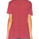 IRO Clay Linen Distressed Short Sleeve Boyfriend Tee in Magnolia Red Size Medium Photo 1