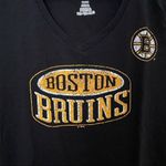 Hanes Boston Bruins T-Shirt V-Neck Black Hockey Photo 2