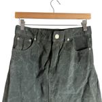 BLANK NYC Hunter Green Retro Suede Leather Front Slit Pencil Midi Skirt Size 29 Photo 6