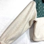 Universal Threads Universal Thread XS Colorblock Faux Sherpa Jacket Green Floral Cream Cabincore Photo 2