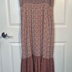American Eagle  Strapless Maxi Dress With Side Slit Sz XL Pink Floral Smocked Photo 9