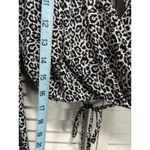 Rue 21  Black/Tan‎ Cheetah Wrap Crop open Tie Back Long Sleeve Blouse Size M Photo 2