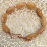 New Handcrafted Indian Agate Gemstone Bead Gold Tone Wire Wrapped Bracelet Photo 4