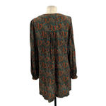 Anna Sui Tunic Top Dress Beaded Abstract Long Sleeve Brown Orange Green Size 6 Photo 4