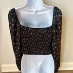 Windsor Women’s Long Sleeve Rouched Floral Crop Top Photo 1