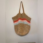 Hearth & Hand with Magnolia Women’s Stylish Tan Multicolor Woven Tote Large Bag Photo 1