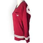 Victoria’s Secret PINK Oversized Varsity Crewneck Long Sleeve Pullover Sweater Red Photo 1
