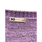 SO Purple Chenille V Neck Cropped Sweater Women's XL Ribbed Texture Photo 2