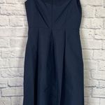 Jenny Packham Bridesmaids Mikado navy blue off shoulder belted midi dress Size 12 Photo 3