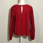 Universal Threads NWOT Crimson Red Pintucked Peasant Blouse Top New Photo 2