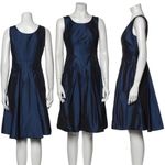 Max Mara Scoop Neck Knee-Length Dress Blue Size 2 Photo 2