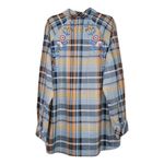 Tolani Collection Plaid Embroidered Button Down Fall Tunic Top Size Large NWT Photo 5