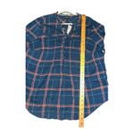 Torrid Blue/Pink Twill Plaid Crochet Inset Top, Womens Size 1 (1x) Photo 6