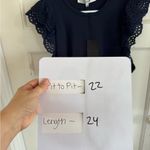 joe's jeans NWT Joe’s navy blue eyelet flutter sleeve top size large Photo 8