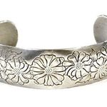 KIRK STIEFF Vintage Pewter Aster Engraved Cuff Photo 0