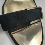 Coach Hampton Black Leather Heels Gold Buckle Detail ankle strap US Size 9.5B Photo 9