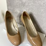 AGL| Nude Patent Leather Designer Heel Tan Size 7.5 Photo 1