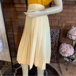 VINTAGE 1980'S YELLOW AND WHITE GINGHAM PRINT PLEATED A Photo 4