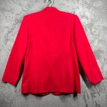 Leslie Fay  Sportswear Blazer 10 Vintage 90s Red Single Button Casual Career Photo 2