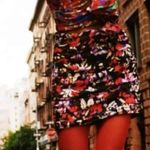 ZARA  High Waisted Ruffled Mini Skirt Black & Red Floral Print Size M Photo 1