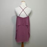 Ralph Lauren Lauren Mauve Ruffle Criss Cross Strap Dress - Size 0 Photo 1