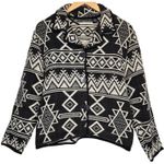 Vintage New Identity Cotton Button Up Aztec Tapestry Black & White Jacket M Size M Photo 0