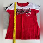 Wisconsin Badgers Red White Black Stripe Short Sleeve Women’s Tee Shirt Medium Photo 6