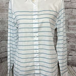 Pendleton  Long Sleeve Button Up White Blue‎ Stripe Lightweight Cotton Women’s M Photo 0
