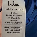 New Lulus Dream Royal Blue Satin Floral Jacquard Midi Wrap Dress Women’s Medium‎ Photo 4