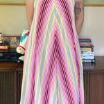 70s Bright Striped Tent Dress Rainbow Size M Photo 1