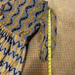 Handmade VTG 70’S Maxi Dress Long Sleeve Pleated Yellow Gold Blue Pearls Formal XS Bow Photo 6