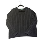 Ralph Lauren Lauren  Black Cable Knit V Neck Cotton Sweater Plus Size 2X Photo 1