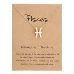 🆕Pisces Zodiac Astrology Pendant Necklace Gold Photo 0