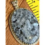 Tahara 925 Sterling Silver Pendant with Stormy Night Feldspar Gemstone RARE Gray Photo 7