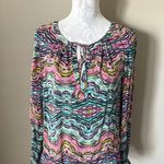 Alice & Trixie  Silk Top Womens Long Sleeve Blouse Colorful Small Photo 1