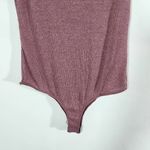 Kaileigh Mauve Ribbed Knit Mock Neck Bodysuit NWOT Size XXL Plum Bodysuit Photo 2