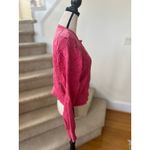 Lilly Pulitzer Vintage  White Label Hot Pink Crochet Knit Button Front Cardigan Photo 3