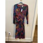 Farm Rio RAINBOW HEARTS LONG SLEEVE V-NECK MIDI DRESS Size Medium Photo 4