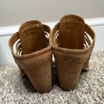 DOLCE VITA Camel Brown Almond Toe Block Heel Slip On Leather Mules Size 8.5 Photo 3