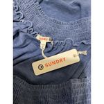 Sundry  Top Blouse Womens Smocked Elastic Neckline Short Flutter Sleeve Flowy M Photo 5