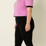 PINK - Victoria's Secret PINK Victoria’s Secret Black Foldover Flare Yoga Pants Photo 1